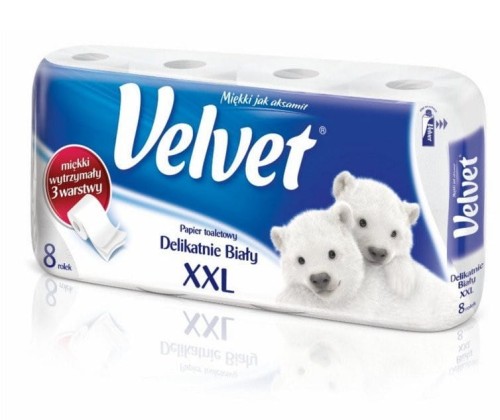 Papier toaletowy VELVET XXL 3 warstwy (8szt.) biały 153.133