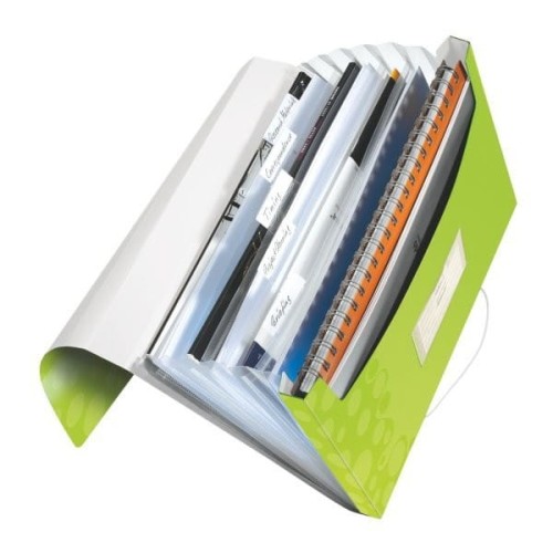 Teczka 6przegródek LEITZ WOW A4 zielona 250k 45890064