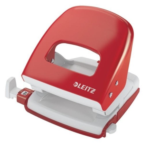Dziurkacz 5008 LEITZ czerwony 30 kartek duży metalowy 50080025