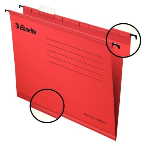Teczki zawieszane A4 PENDAFLEX STANDARD czerwone 25szt ESSELTE 90316