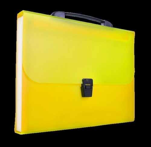 Teczka A4 harmonijkowa PP 13przegródek z rączką żółta BT623-Y TETIS