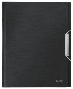 Teczka 12 przegródek A4 200 kartek satynowa czerń LEITZ STYLE 39960094