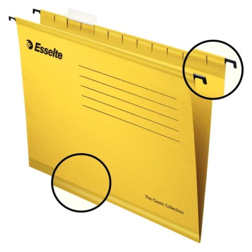 Teczki zawieszane A4 PENDAFLEX STANDARD żółte 25szt ESSELTE 90314