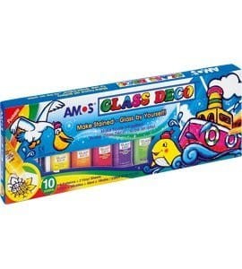 Farby witrażowe AMOS GD22P10 - 22mlx10 kolorów 170-2221