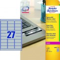 Etykiety Heavy Duty 63.5x29.6mm srebrne poliestrowe L6011-20szt AVERY ZF