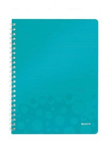 Kołonotatnik LEITZ WOW A4 80 kartek PP kratka turkusowy 46380051