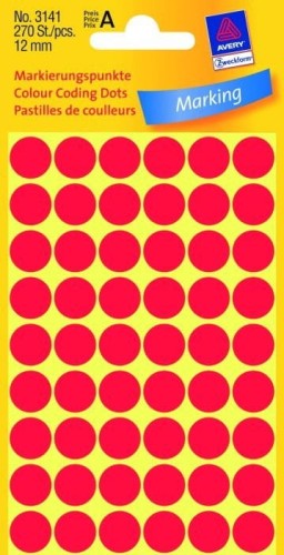 Etykiety ZF Q12mm    3141czerw one kółka