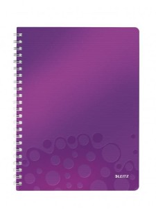Kołonotatnik LEITZ WOW A4 80 kartek PP kratka fioletowy 46380062