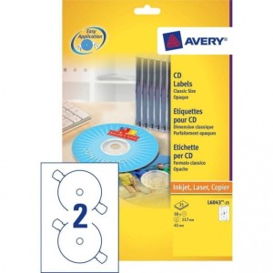 Etykiety ZF A4 Q117mm (25 arkuszy) białe L6043-25 AVERY ZWECKFORM