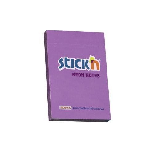 Bloczek STICK"N 76X51mm fioletowy neon 100k 21208 STICK"N