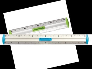 Linijka aluminiowa 30cm uchwyt niebieski TETIS BL040-NC