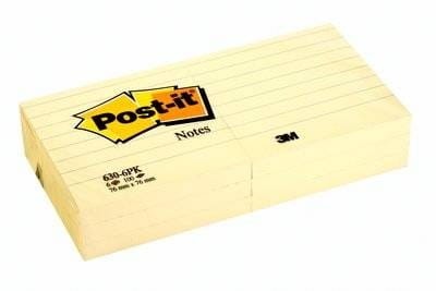 Notes żółty 76*76linia 630-6PK(6 3M