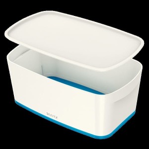 Pojemnik MyBOX mały z pokrywką biało-niebieski LEITZ 52291036