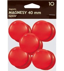 Magnesy 40mm GRAND czerwone  (10)^ 130-1701