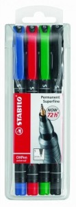 Foliopis STABILO OHPen S niezmywalny 0.4mm 4sztuki.w etui 841/4