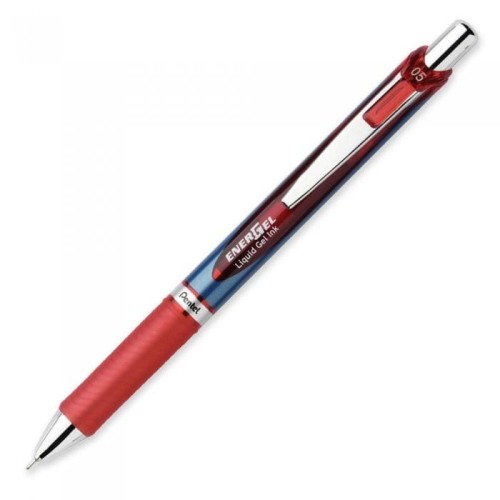 Cienkopis kulkowy PENTEL ENERGEL BLN75 czerwony z płynnym tuszem żelowym