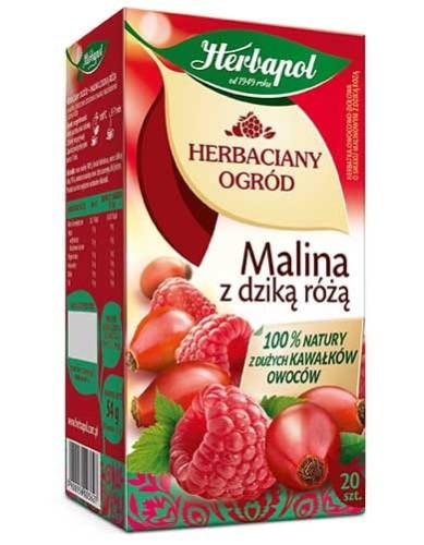 Herbata HERBAPOL MALINA z DZIKĄ różą (20 saszetek)