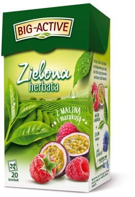 Herbata zielona BIG-ACTIVE MALINA-MARAKUJA 20t
