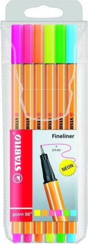 Cienkopis STABILO point 88 komplet 6szt. neonowy 88/6-1