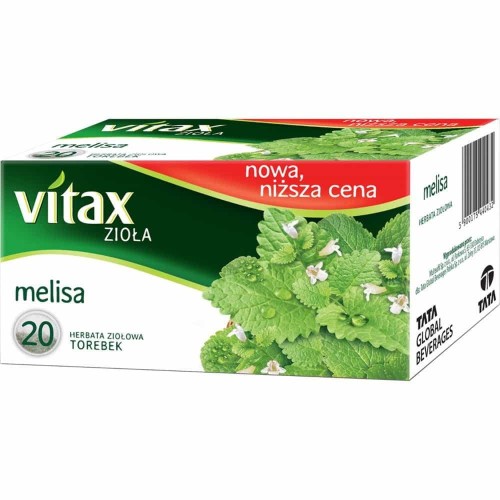 Herbata VITAX MELISA 20t*1,5g ziołowa bez zawieszki