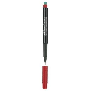 Foliopis z gumką OHP MULTIMARK F 0.6 czerwony FABER-CASTELL 151321