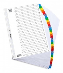 Przekładki kartonowe A4 MYLAR 1-31 numeryczne wzmocnione ELBA