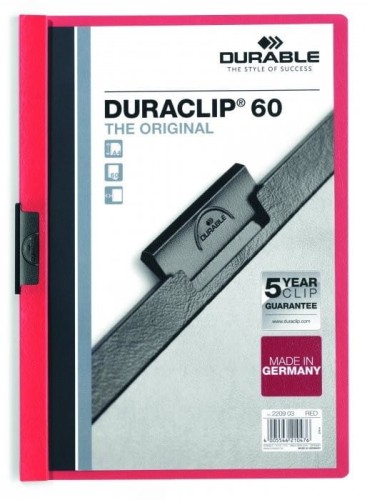 Skoroszyt DURABLE DURACLIP Original 60 czerwony 2209-03