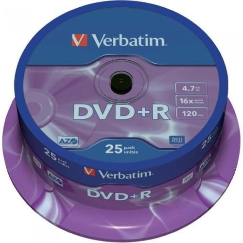 Płyta DVD+R VERBATIM CAKE(25) Matt Silver 4.7GB x16  43500