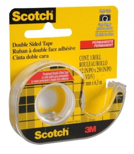 Taśma dwustronna przezroczysta 12x6m na podajniku 3M SCOTCH 136D