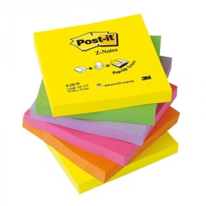 Bloczki 3M POST-IT Z-Notes 76x76mm neonowe 6x100k R330-NR UU009543198