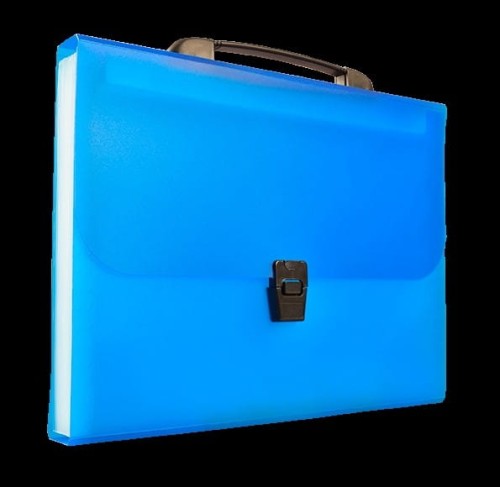 Teczka A4 harmonijkowa PP 13przegródek z rączką niebieska BT623-N TETIS