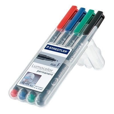 Foliopis permanentny F 318 WP4 etui 4szt. LUMOCOLOR STAEDTLER S318WP4