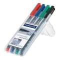 Foliopis permanentny F 318 WP4 etui 4szt. LUMOCOLOR STAEDTLER S318WP4