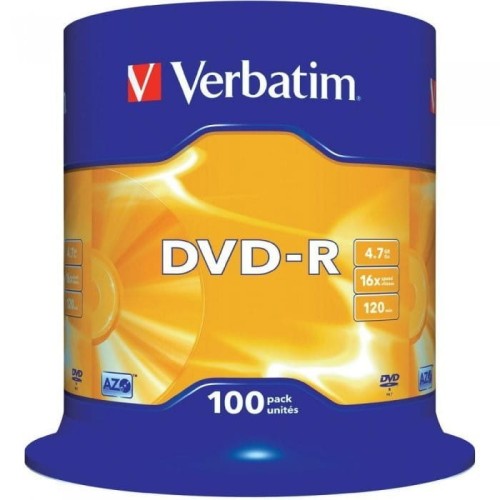 Płyta DVD-R VERBATIM CAKE(100) Matt Silver 4.7GB x16 43549