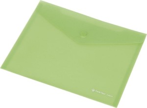 Teczka kopertowa DL FOKUS na zatrzask przezroczysta zielona 0410-0037-04 Panta Plast
