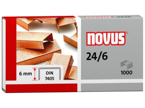 Zszywki miedziowane 24/6 1000szt NOVUS 040-206