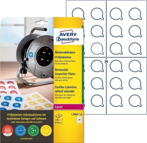 Etykiety inspekcyjne usuwalne 30mm 2480szt. L7804-10 białe 