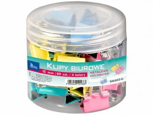 Klipy kolorowe 15mm 60szt. GK002-A TETIS