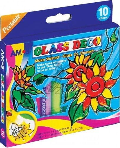 Farby witrażowe AMOS gd10p10 - 10.5mlx10 kolorów 170-1692