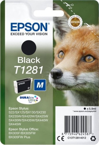Tusz EPSON T1281 (C13T12814010) czarny 185str S22/SX125/SX425W/BX305F