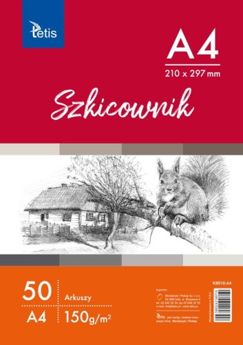 Szkicownik A4 150g 50ark KB010-A4 TETIS