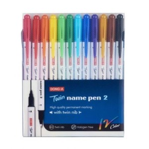 Pisak F/M dwustronny permanentny 12 kol. NAME PEN 2 DONG-A TT7914