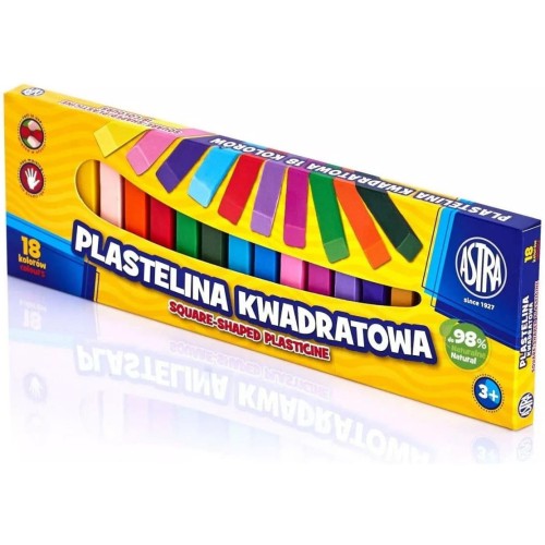 Plastelina Astra kwadratowa 18 kolorów; 83814904 ASTRA