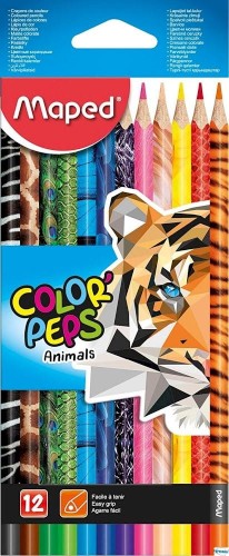Kredki Colorpeps animals trójkątne 12 szt pud. z zaw. 832212 MAPED