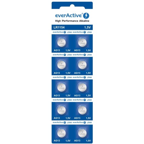 Bateria guzikowa alkaliczna EVERACTIVE 1,5V AG13/LR44/LR1154 blister (10szt)