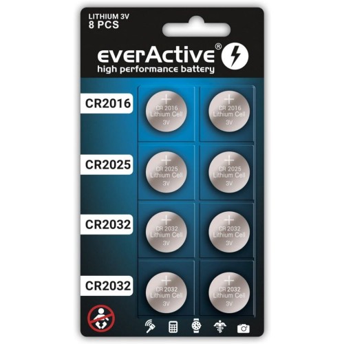 Bateria litowa EVERACTIVE CR2032/CR2025/CR2016 blister mix (8szt)