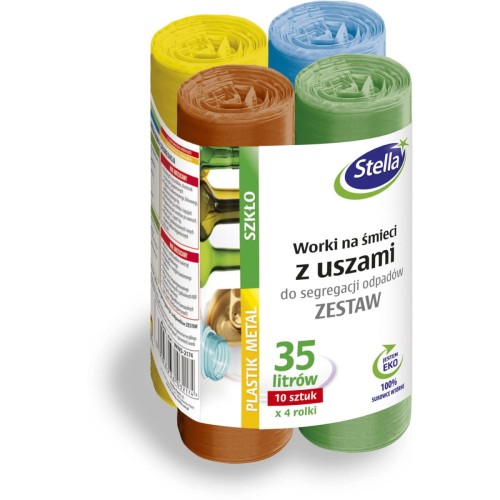 Worki z uszami do segregacji odpadów 35L zestaw 4x10szt WNS-2174V1