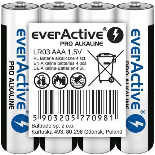Bateria alkaliczna EVERACTIVE Pro Alkaline AAA/LR03 taca (4szt)