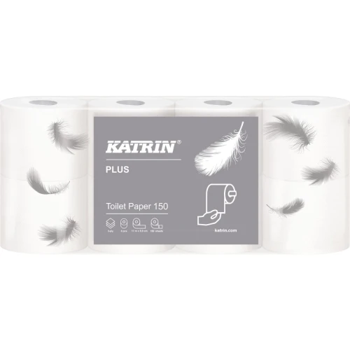 Papier toaletowy Katrin Plus (8 rolek) 3 warstwy 100% celuloza 150 listków 16525/557305
