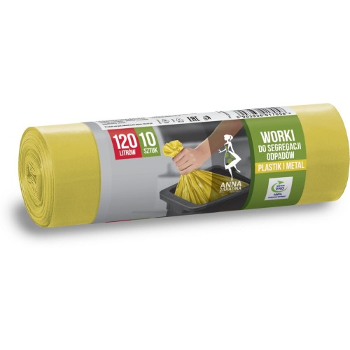Worki do seg.odp.plast.i metal żółte LDPE 120l (10 szt.) ANNA ZARADNA 7